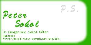 peter sokol business card